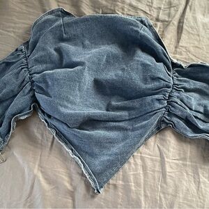 SHEIN Dark Denim Off-Shoulder Blouse